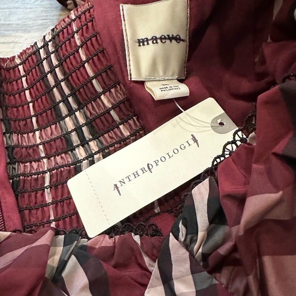 Maeve by Anthropologie Plaid Puff-Sleeve Mini Dress – Size M (NWT) - Picture 7 of 11